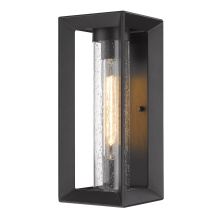 Golden 2073-OWM NB-SD - Golden Lighting Smyth 1-light Outdoor Wall in Natural Black and Seeded Glass